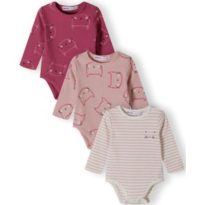 MINOTI Rompertje/body  lichtroze / donkerroze / wit