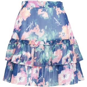 Influencer Rok  navy / lichtblauw / rosa