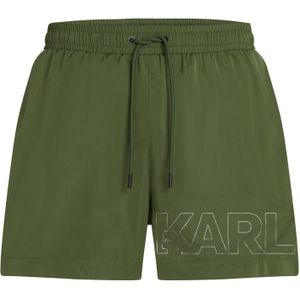 Karl Lagerfeld Zwemshorts  olijfgroen / wit