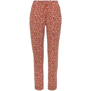 Vivance - Pyjamabroek - Rood Gebloemd - Met Fluwelen Band aan de Elastische Tunnelband