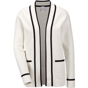 MADELEINE Gebreid vest  zwart / wolwit