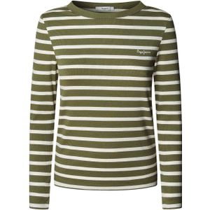 Pepe Jeans Shirt 'Bani'  olijfgroen / wit