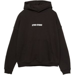 Pull&Bear Sweatshirt 'STWD STUDIO'  zwart / wit