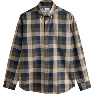 Next Overhemd  beige / navy / ombergrijs