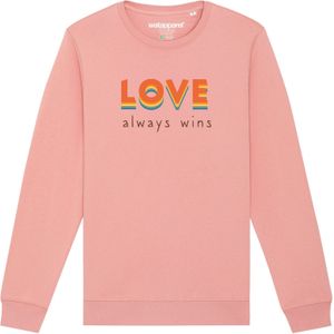 Watapparel Sweatshirt 'Love always wins'  gemengde kleuren / rosa