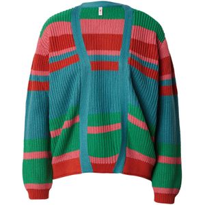 Blutsgeschwister Gebreid vest 'Yes, We Cardy'  royal blue/koningsblauw / groen / pink / rood