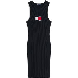 Tommy Jeans Gebreide jurk  rood / zwart / wit
