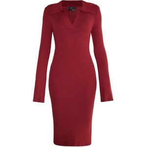 faina Jurk  wijnrood