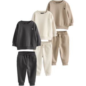 Next Joggingpak  crème / donkerbeige / antraciet / zwart