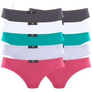 Slips - Antraciet/Wit/Mint/Lila/Pink - Katoen - Aansluitend