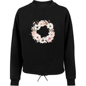 F4NT4STIC Sweatshirt 'Rosa Blumenkranz'  rosa / zwart / wit