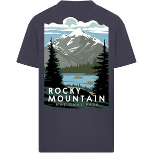 F4NT4STIC Shirt 'US National Parks Rocky Mountain National Park'  lichtblauw / donkerblauw / zwart / wit