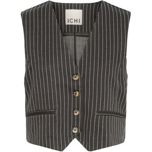 ICHI Bodywarmer 'IXKate'  donkergrijs / offwhite