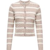 ONLY Gebreid vest 'ONLKATIA'  cappuccino / wit