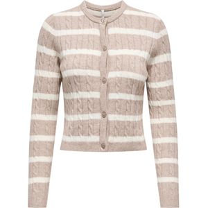 ONLY Gebreid vest 'ONLKATIA'  cappuccino / wit