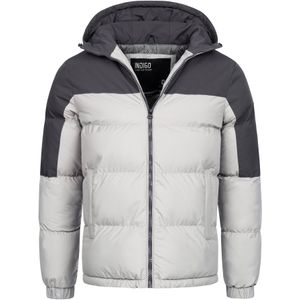 INDICODE JEANS Winterjas 'Danix'  lichtgrijs / donkergrijs