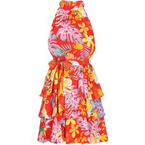 IZIA Zomerjurk  lichtblauw / geel / rosa / rood