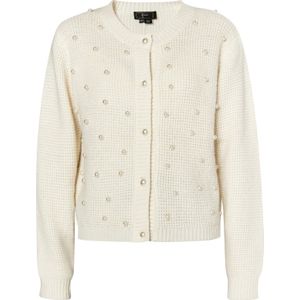 faina Gebreid vest  parelwit / wolwit