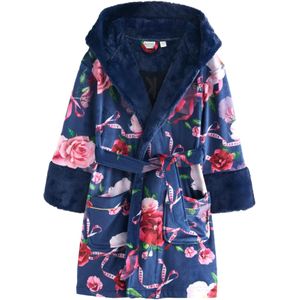 Baker by Ted Baker - Badjas - Navy - Met Capuchon - Bloemenprint