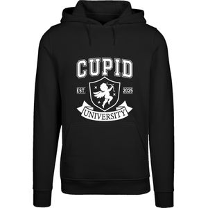 F4NT4STIC Sweatshirt 'Cupid University Valentinstag'  zwart / wit