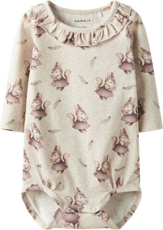 NAME IT Rompertje/body  beige gemêleerd / mauve