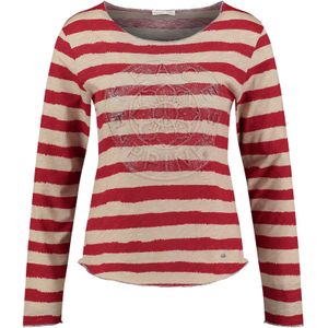 Key Largo Shirt 'Happiness'  beige / rood