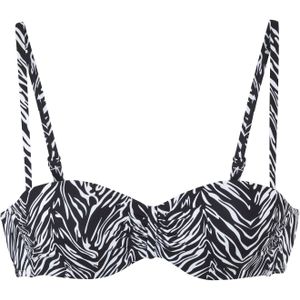 s.Oliver RED LABEL - Beugelbandeau Bikinitop - Zwart/wit - Dierenprint