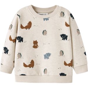 NAME IT Sweatshirt 'NBMSOUL'  lichtblauw / bruin / zwart / wolwit