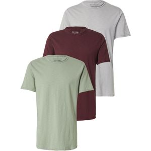 Only & Sons Shirt 'ONSBENNE'  lichtgrijs / lichtgroen / donkerrood