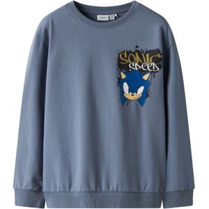 NAME IT Sweatshirt 'Sonic'  azuur / duifblauw / mosterd / wit