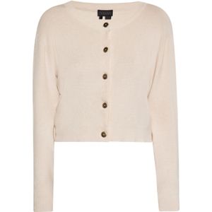 NAEMI Gebreid vest  lichtbeige / goud