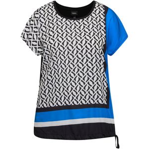 Ulla Popken Blouse  blauw / zwart / wit