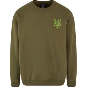ZOO YORK Sweatshirt 'Skeleton'  olijfgroen / neongroen