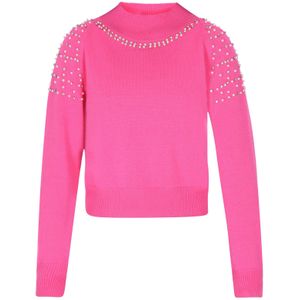 faina Trui  fuchsia / parelwit
