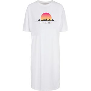 Merchcode Jurk 'Miami'  abrikoos / pink / zwart / wit