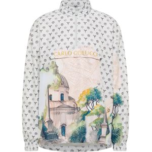 Carlo Colucci Trui 'Erdini'  aardetinten / petrol / pastelroze / natuurwit