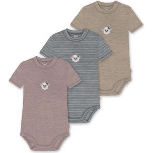 normani Rompertje/body 'Tihoi'  beige gemêleerd / blauw gemêleerd / grijs / oudroze