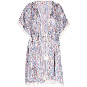 IZIA Kimono  azuur / lichtblauw / zwart / wit