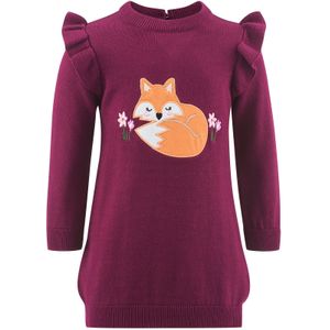 happy girls Jurk 'Fuchs'  oranje / lichtroze / donkerrood / wit