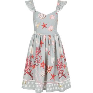 Guido Maria Kretschmer Women Jurk 'Carina'  duifblauw / geel / rood / wit