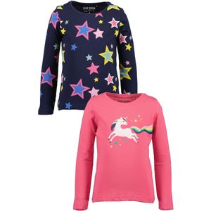 Blue Seven - Shirt - Multipack 4 - Lange Mouwen - Ronde Hals - Regular Fit - 100% Katoen