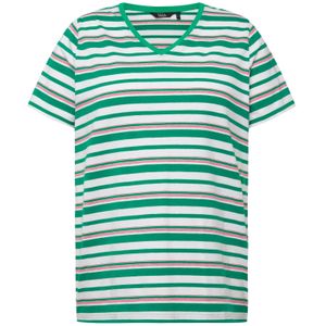 Ulla Popken Shirt  smaragd / rood / offwhite