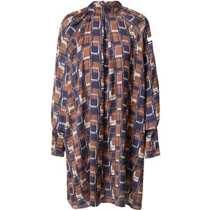 LTB Jurk 'NIFODO'  navy / bruin / zwart / wit