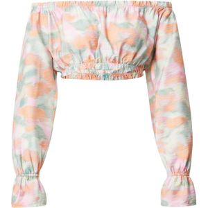 EDITED Blouse 'Elsa'  groen / oranje / pink / wit