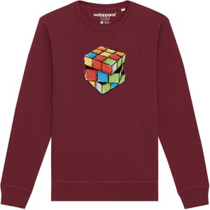 Watapparel Sweatshirt 'Pixel Zauberwürfel'  gemengde kleuren / bourgogne