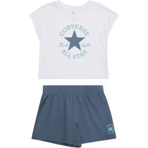 CONVERSE - Set - Cyaan Blauw / Duifblauw / Wit - 2-delig - Korte Mouwen