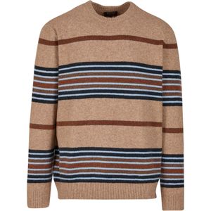 INDICODE JEANS Trui 'Trallo'  beige / marine / lichtblauw / donkerbruin