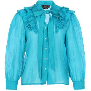 faina Blouse  neonblauw