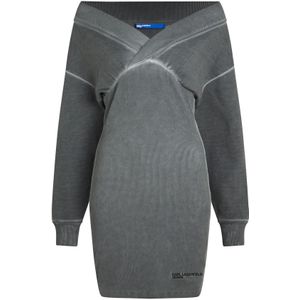 KARL LAGERFELD JEANS Jurk  grijs / zwart