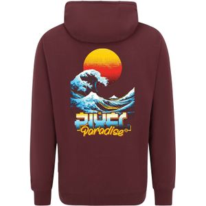 Oldskull Sweatshirt 'Retro Pixel Wave Logo Graphic'  bordeaux